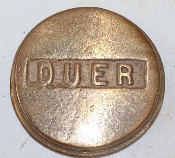 Duer Brass Automobile Hubcap: 4" diameter