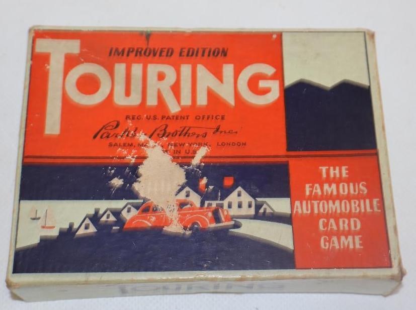 1947 Parker Brothers Touring Automobile Card Game w/ Original Box and Instructions: 5.25" x 3.75" x 1"