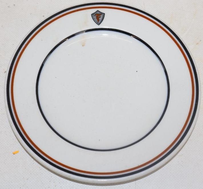 Firestone Monogram Salad Plate: 6.75" diameter is marked mayer China