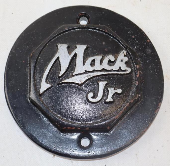 Mack Truck Jr. Cast Steel Automobile Hubcap (1 of 2)