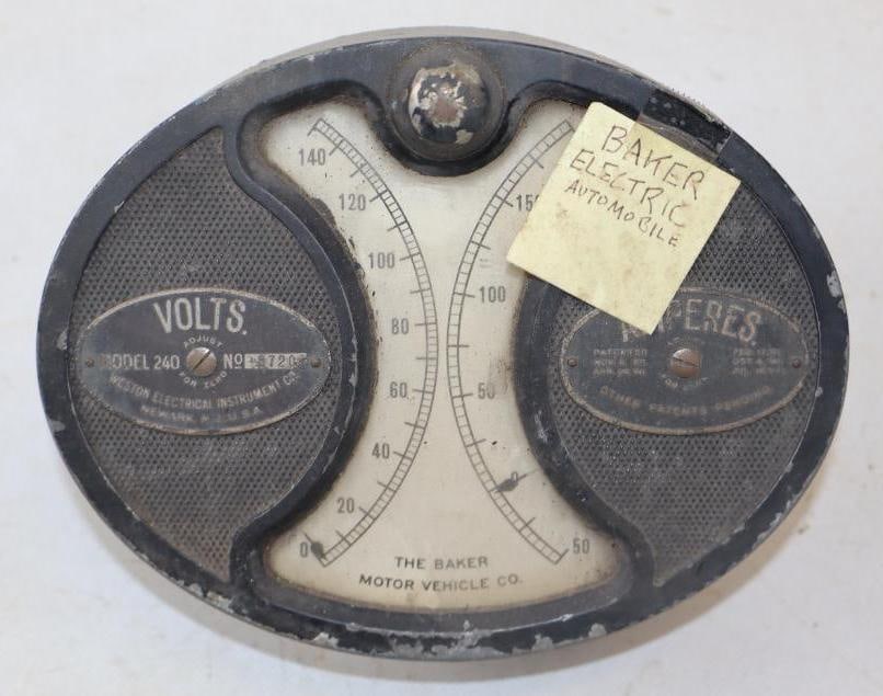The Baker Electric Motor Vehicle Volts And Amperes Dash Gauge (1 of 2)