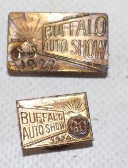 Group of 2 1922 And 1924 Buffalo Auto Show Lapel Pins: 1" x .75" largest