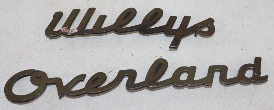 Willys Overland Radiator/Fender Script: 19" x 1.75" first L in Willeys has a crack