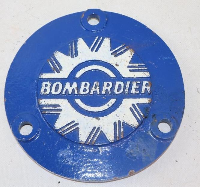 Bombardier Cast Steel Automobile Hubcap: 7" diameter