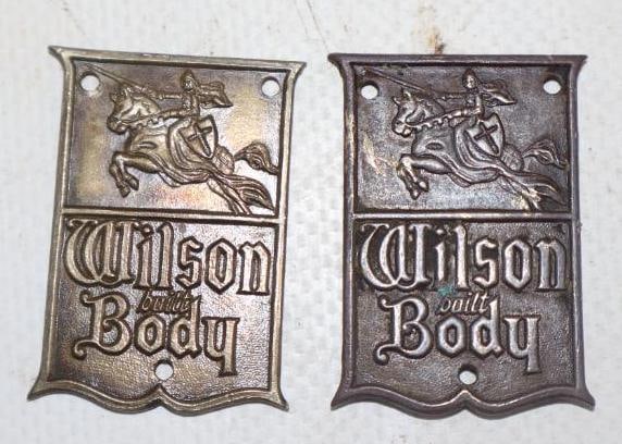 Group of 2 Wilson Built Body Brass Identification Tags (1 of 2)