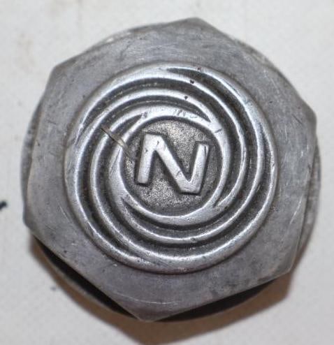 Z Automobile Threaded Hubcap: 2" diameter, made in Ceskoslovenska