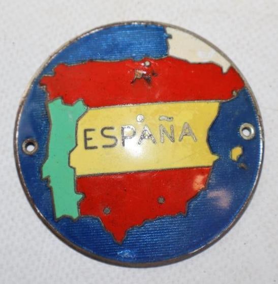 Cloisonne Espana Radiator Emblem Badge: 2.75" diameter