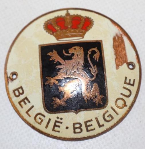 Belgie.Belgique Cloisonne Emblem Badge: 2.25" diameter