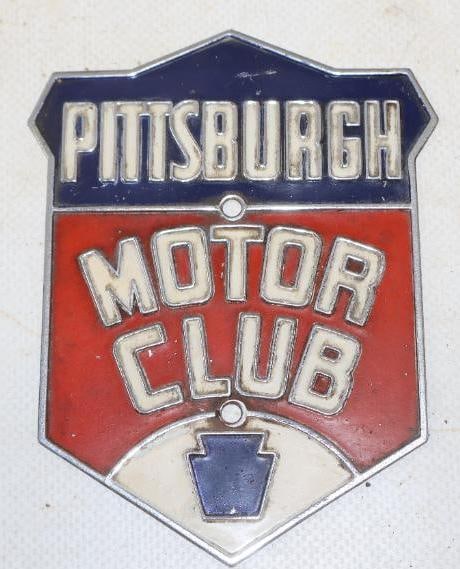 Pittsburg Motor Club Radiator Badge: 3.25" x 4.25"