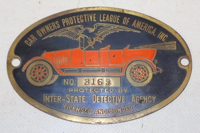 Car Owners Protective League Of America Inc Brass Radiator Badge (1 of 2)