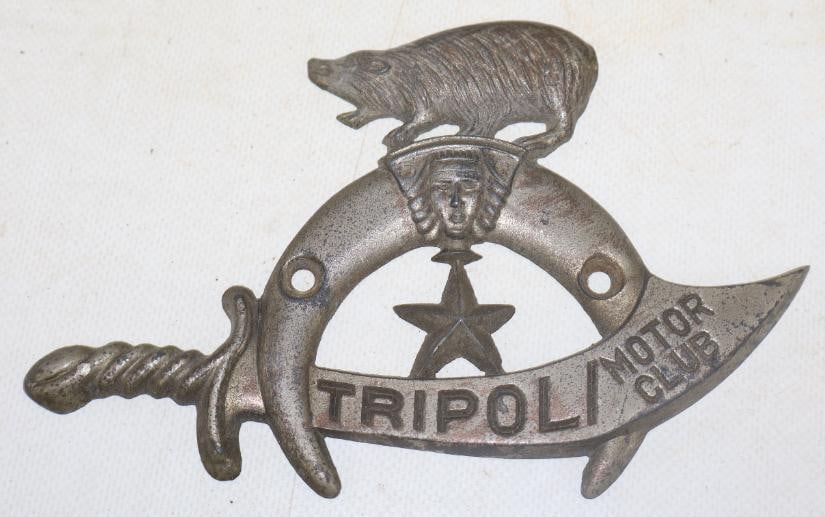 Tripoli Motor Club Radiator Badge: 6.50" x 4.25"