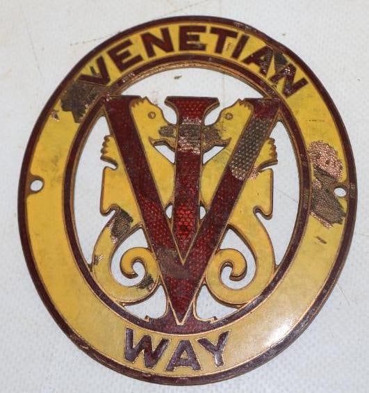 Venetian Way Cloisonne Radiator Emblem Badge: 3.75" x 4.25"