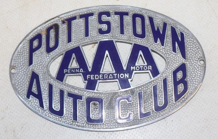Die Cut Pottstown AAA Auto Club Cloisonne Radiator Emblem Badge (1 of 2)