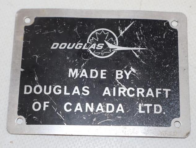 Douglas Aircraft of Canada Manu factors Tag: 3.50" x 2.50"