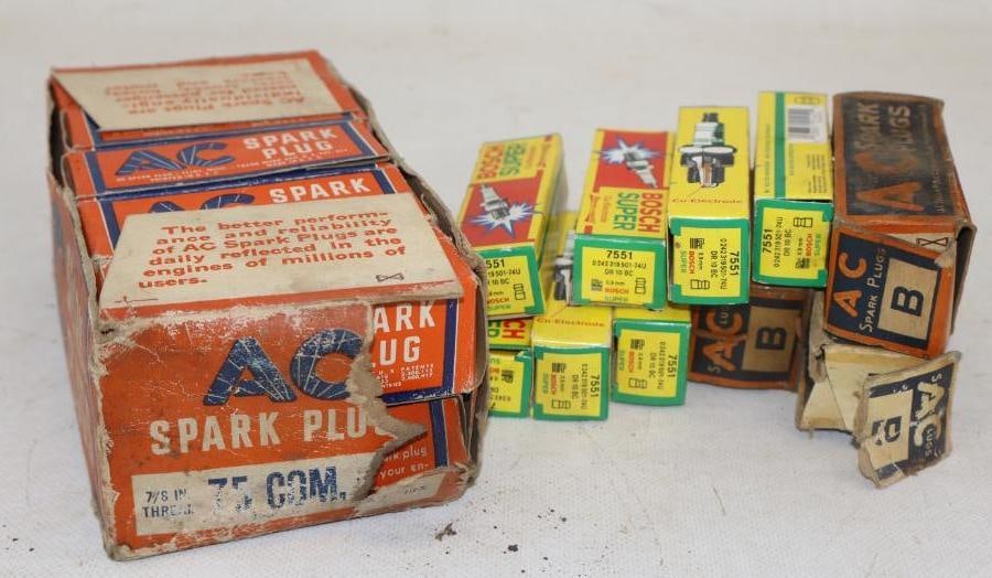 Group of 20 AC And Bosch Super Spark Plugs in Original Boxes (1 of 2)