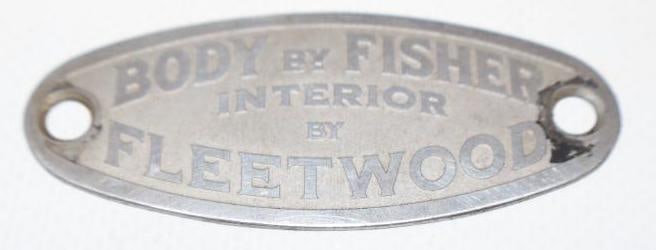 Body By Fisher Interior By Fleetwood Coach Builder Body Tag: 2.50" x 1"