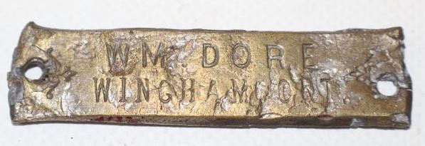 Wm. Dore Brass Coach Builder Body Tag: 2.50" x .50"