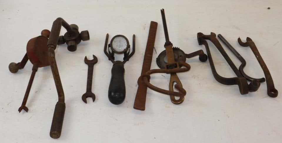 Group of 10 Automobile Related Tools: 16" x 4" x 5.50" largest
