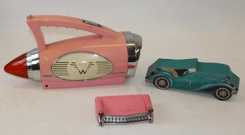 Group of 3 1950's Style Radio, Calculator And Early Automotive Cardboard Display Model (1 of 2)