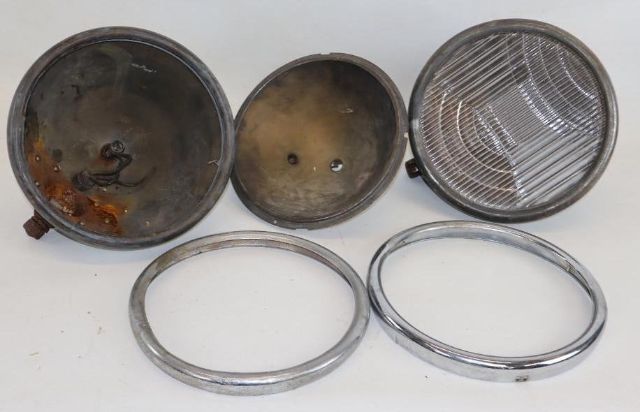 Pair of Early Automobile Hall Head Lamps (1 of 5)