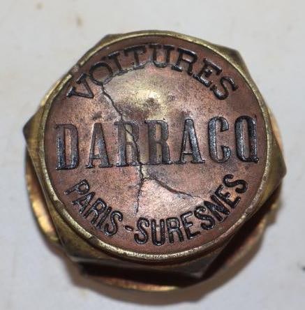 Darracq Paris Brass Threaded Automobile Hubcap (1 of 2)
