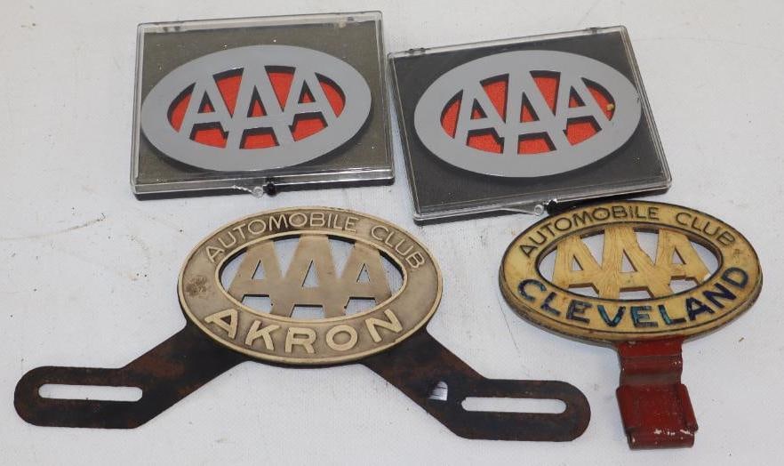 Group of 4 AAA Cleveland And Akron License Plate Toppers (1 of 2)