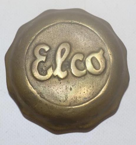 Elco Brass Threaded Automobile Hubcap: 3" diameter