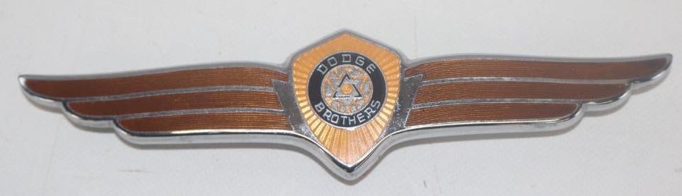 1936-1938 Dodge Brothers Wings Radiator Emblem Badge: 8" x 1.5", cloisonne
