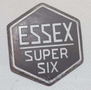 1928 Essex Super Six Radiator Emblem Badge: 1.5" x 2", cloisonne