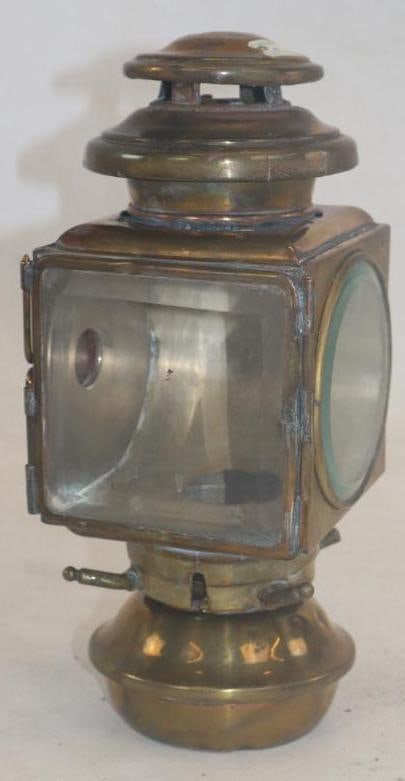 Early Automobile E&J Brass Jeweled Side Light (1 of 4)