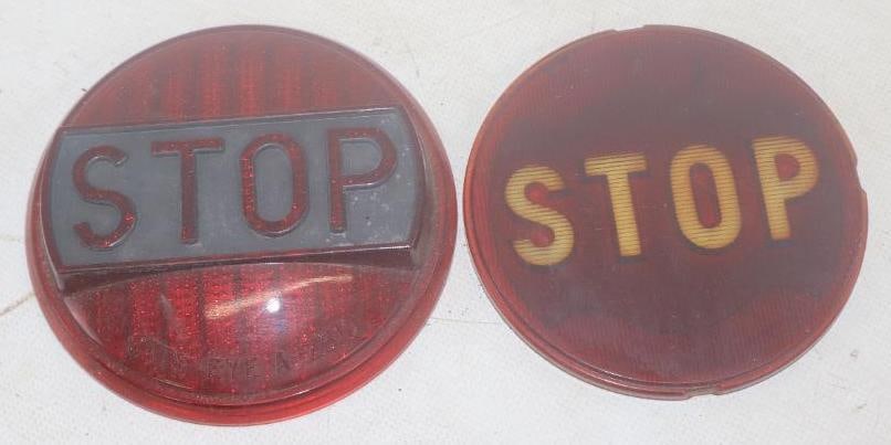 Group of 2 Different Embossed Stop Accessory Tail Light Lenses (1 of 2)