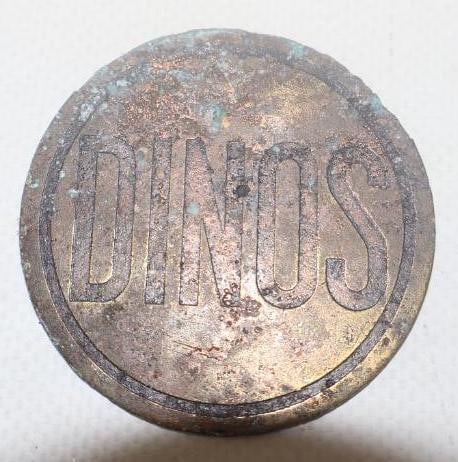 Dinos Brass Automobile Coach Builder Identification Tag: 2" diameter