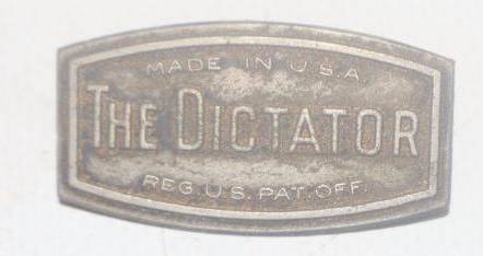 1930's Studebaker The Dictator Automobile Coach Builder Identification Tag: 1.50" x .75"