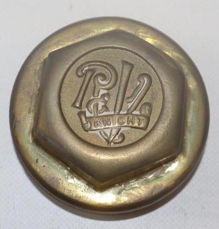 RV Knight Brass Threaded Automobile Hubcap (1 of 2)