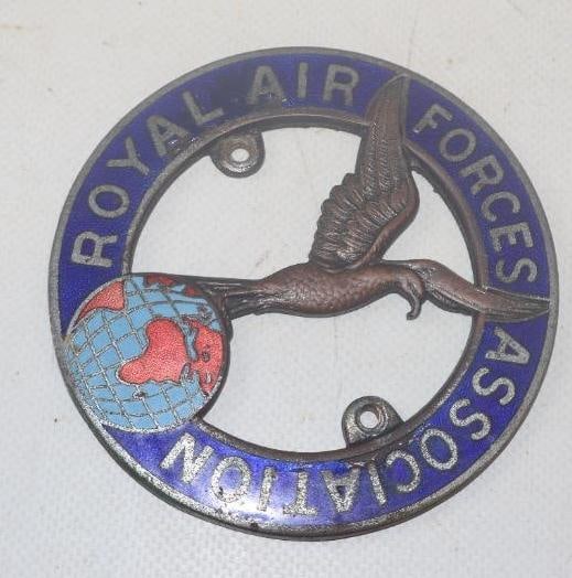 Royal Airforce's Association Cloisonne Automobile Radiator Emblem Badge: 3.75" diameter