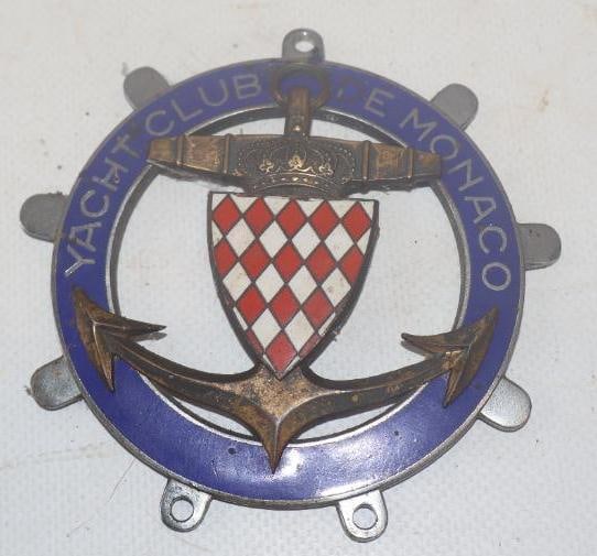Yacht Club De Monoco Cloisonne Automobile Radiator Emblem Badge (1 of 2)