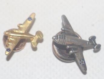 Group of 2 WWll Airplane Hat Badge/Lapel Pin (1 of 2)