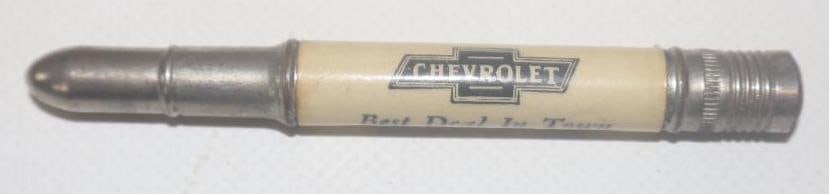 1940's/50's Jim White Chevrolet Advertising Pencil Give A Way: 3.75" long