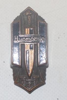 1933-35 Hupmobile Cloisonne Radiator Emblem Badge: 1" x 2"