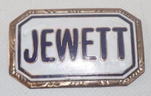1922-1923 Jewett Radiator Emblem Badge: 2.5" x 1.5", cloisonne