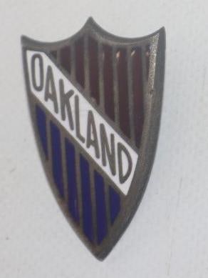 1929 - 1931 Oakland Radiator Emblem Badge: 1.75" x 1", cloisonne