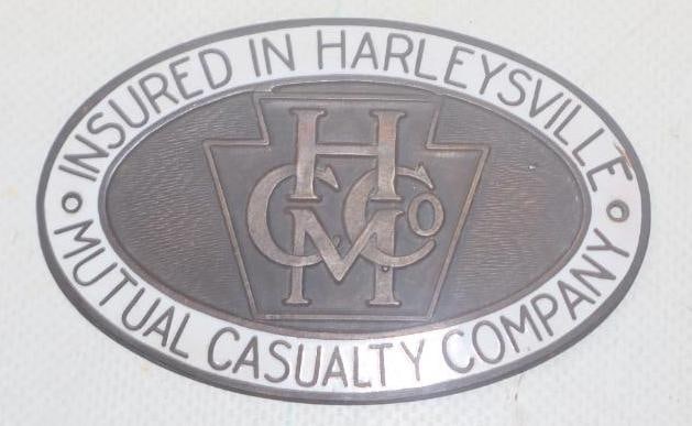 Harleysville Insurance Badge: 3.5" x 2.5", cloisonne