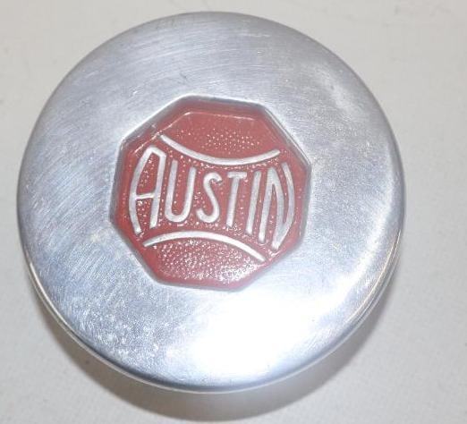 American Austin Butler, PA Aluminum Threaded Automobile Hubcap: 3.25" diameter
