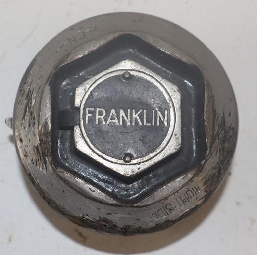 Franklin Motor Car Co Threaded Automobile Hubcap: 3.25" diameter