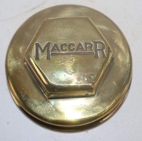 Maccar Brass Threaded Automobile Hubcap (1 of 2)