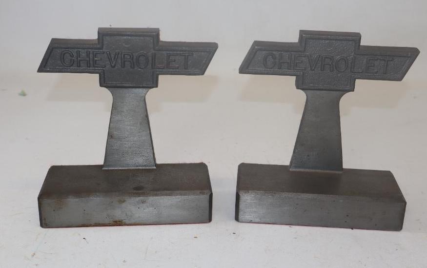 Pair of Chevrolet Bow Tie Book Ends: 6" x 2.25" x 6.50" each