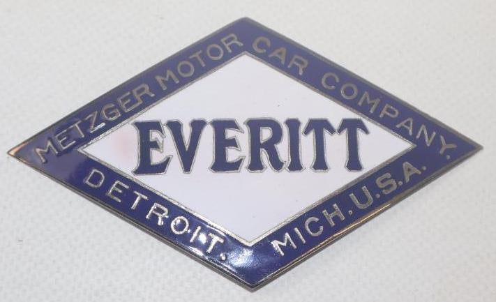 1911 - 1912 Metzger MCC Everitt Detroit MI Radiator Emblem Badge (1 of 2)