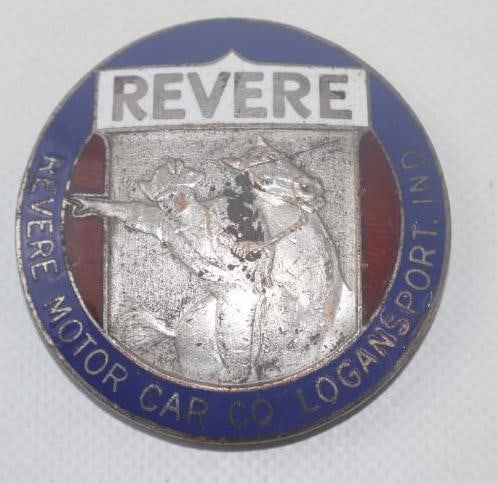 1923 - 1925 Revere Motor Car Co. Logansport IN Radiator Emblem Badge (1 of 2)