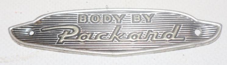 Embossed Body By Packard Automobile Body Identification Tag: 3.50" x .75"