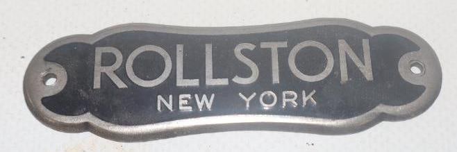 Cloisonne Rollston New York Automobile Coach Builder Identification Tag (1 of 2)